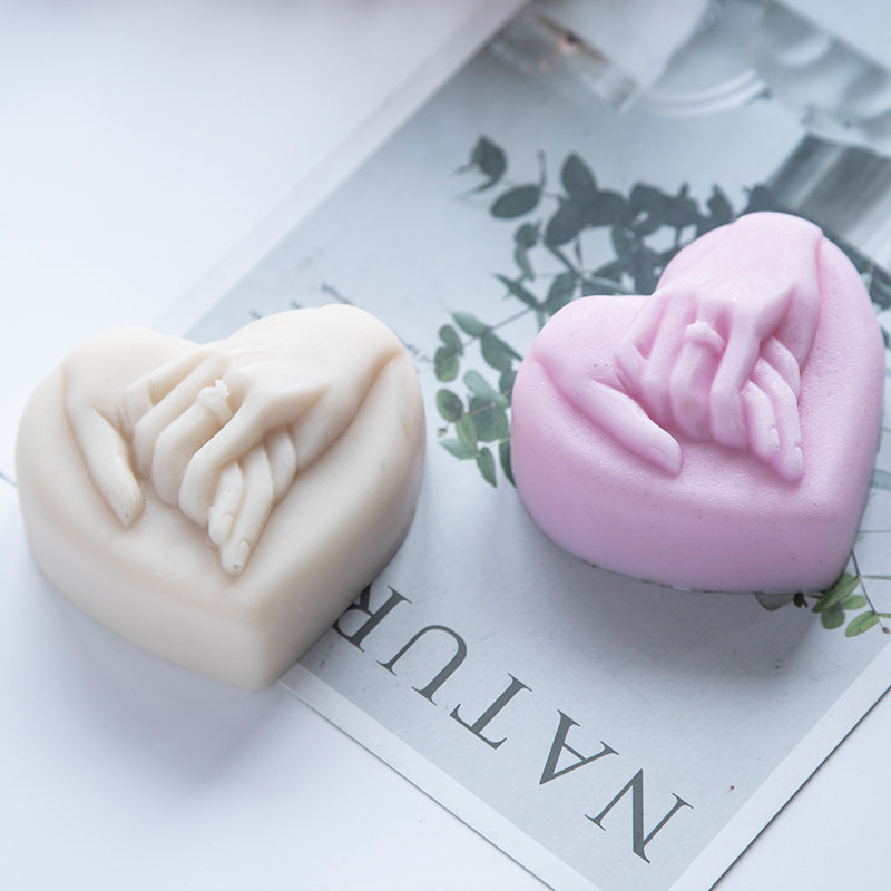 3D Rose Flower Silicone Candle Molds Valentine Heart Shaped DIY