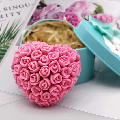 3D Rose Flower Silicone Candle Molds Valentine Heart Shaped DIY Craft Handmade Soap Mold Cake Decoration Mold Art Crafts Mould - UG LAND INDIA