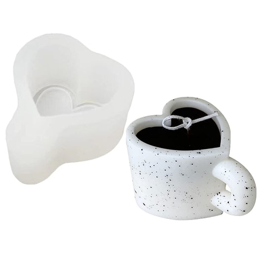 3D Heart Shaped Cup Silicone Candle Mold Wax Mould Soap Mold - UG LAND INDIA