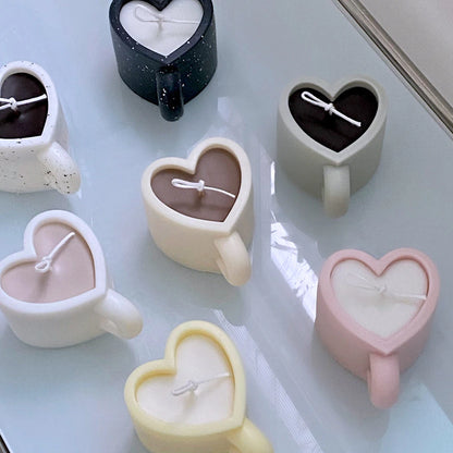 3D Heart Shaped Cup Silicone Candle Mold Wax Mould Soap Mold - UG LAND INDIA