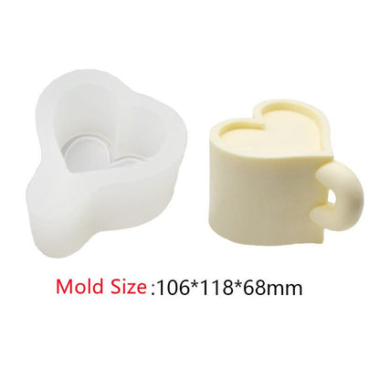 3D Heart Shaped Cup Silicone Candle Mold Wax Mould Soap Mold - UG LAND INDIA