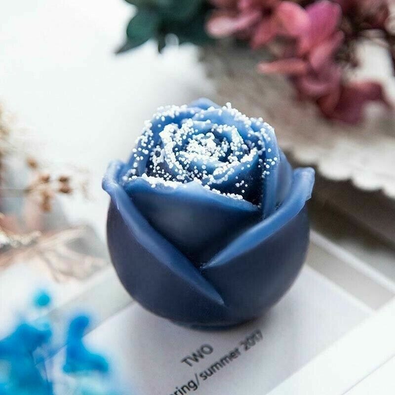 3D Rose Flower Silicone Candle Mold DIY Craft Cake Decor Valentine Day Gift Mould - UG LAND INDIA