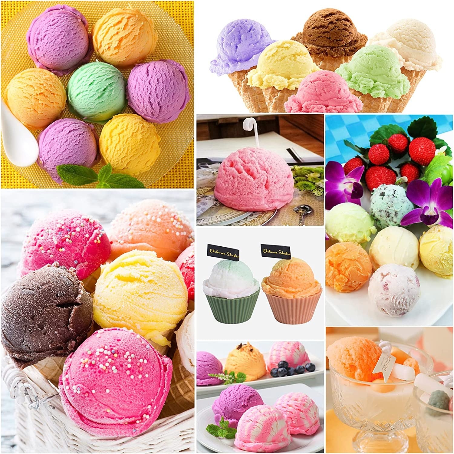 3D Ice Cream Ball Shape Silicone Candle Molds Wax Melted Mold - UG LAND INDIA