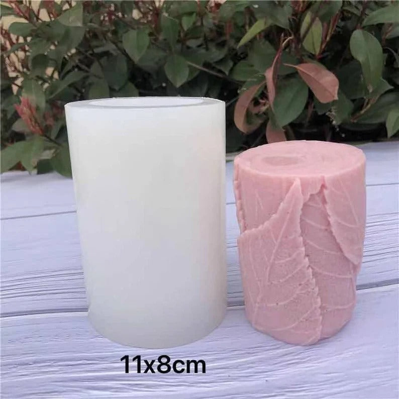 3d Maple leaf cylinder shape silicone candle mold christmas decor . - UG LAND INDIA