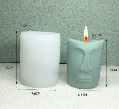 3D Human Face Silicone Candle Mold Europeon Design Melted Wax Mold - UG LAND INDIA