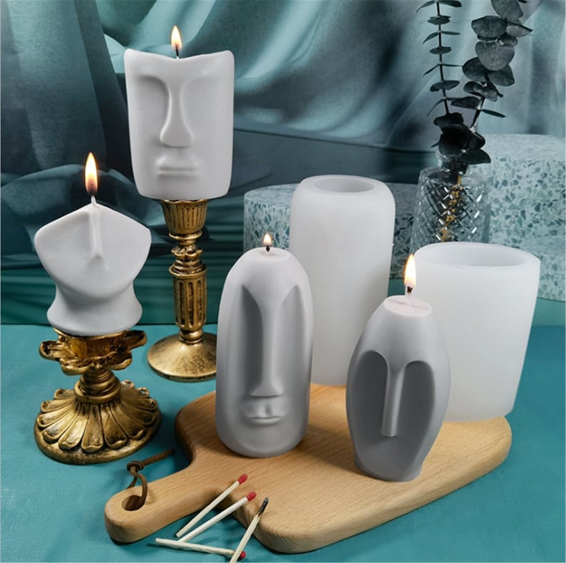 3D Human Face Silicone Candle Mold Europeon Design Melted Wax Mold - UG LAND INDIA