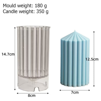 3D Ribbed Tall Pillar Structural Aesthetic Candle Mold Polycarbonate Mould - UG LAND INDIA