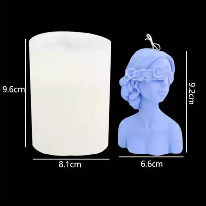 3D Half Girl Body Candle Mold Silicone for Candle Making Beautiful Blindfolded Girl for Resin Casting - UG LAND INDIA