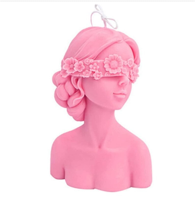 3D Half Girl Body Candle Mold Silicone for Candle Making Beautiful Blindfolded Girl for Resin Casting - UG LAND INDIA