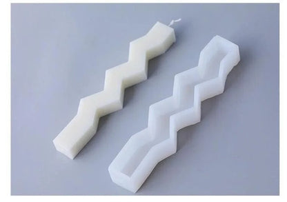 3D Silicone Zig Zag Candle Mould Perfume Candle Making Mold DIY Craft Type C - UG LAND INDIA