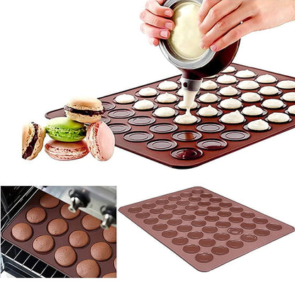 3D 48 Cavity Silicone Macaron Mat for Cake Decoration Pastries Food Creativity