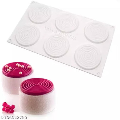 3D 6 Cavity Spiral Shape Silicone Mold Cake Decorating Tool Bakeware French Dessert Mousse - UG LAND INDIA