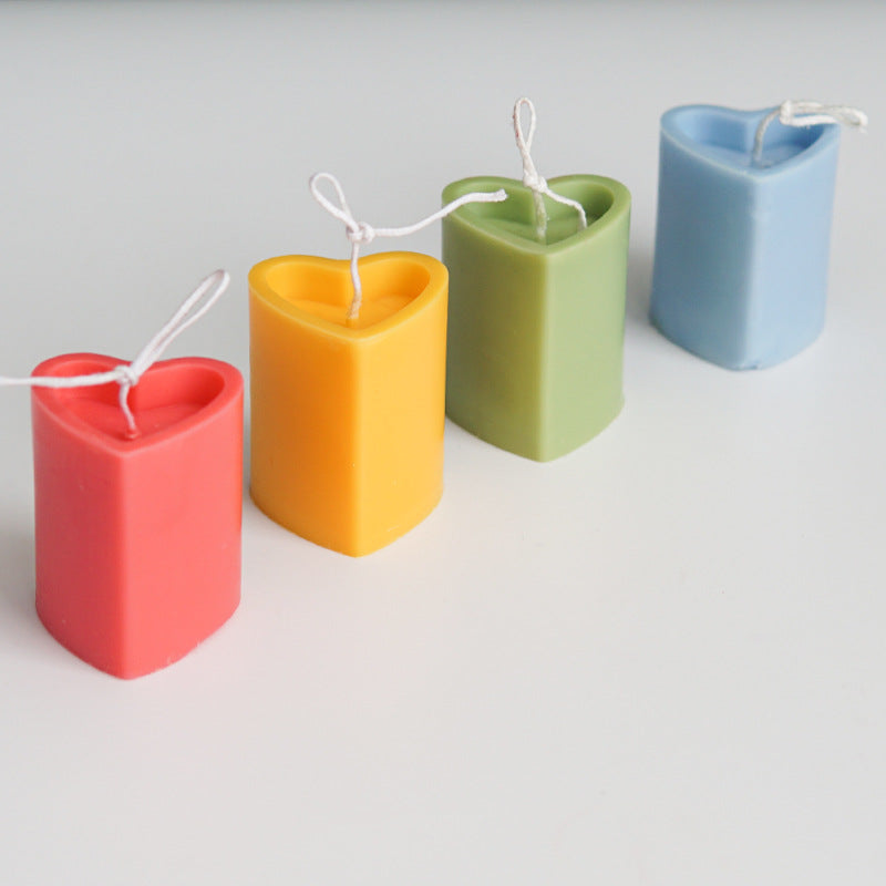 3D Pillar Concave Top Love Candle Molds Plastic Mold DIY Handmade Candle Mold - UG LAND INDIA