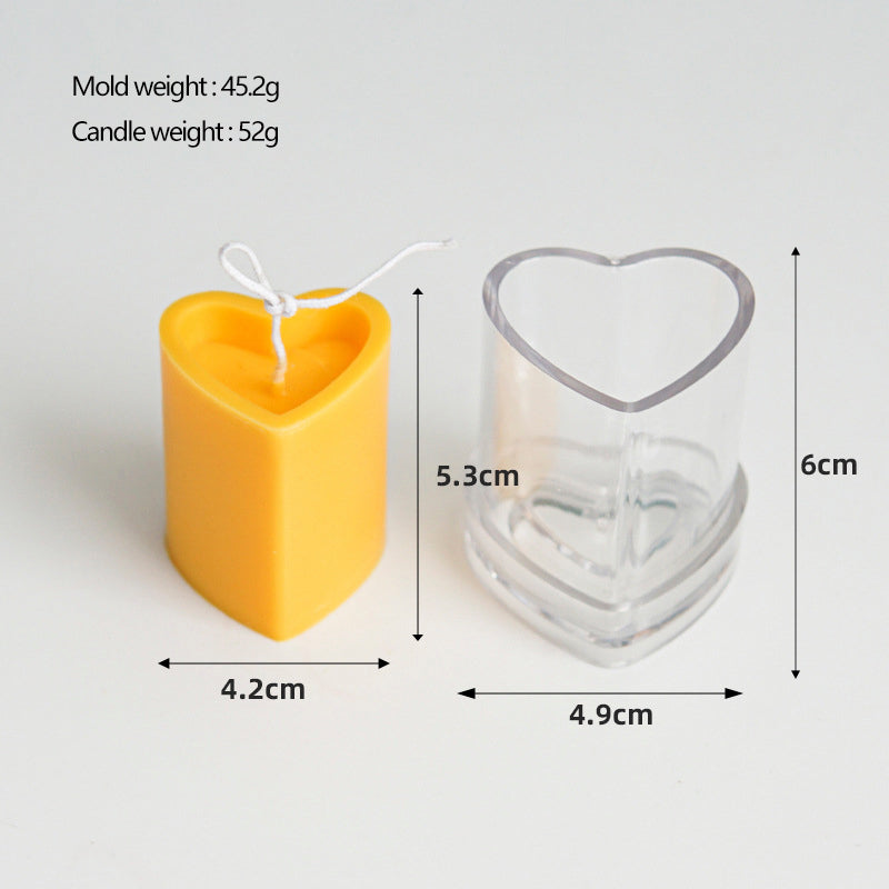 3D Pillar Concave Top Love Candle Molds Plastic Mold DIY Handmade Candle Mold - UG LAND INDIA