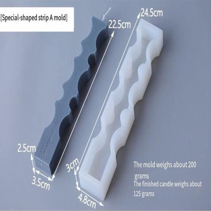 3D A Strips Candle Mould Perfume Pillar Candle Making Mold DIY Craft Type A ZigZag - UG LAND INDIA