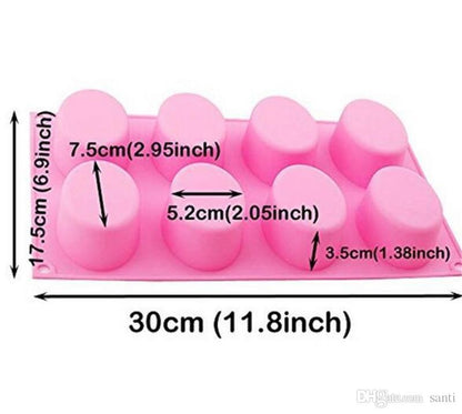 8 Cavity Oval Shape Soap Mold Home Use Weight 80 Grams Approx - UG LAND INDIA