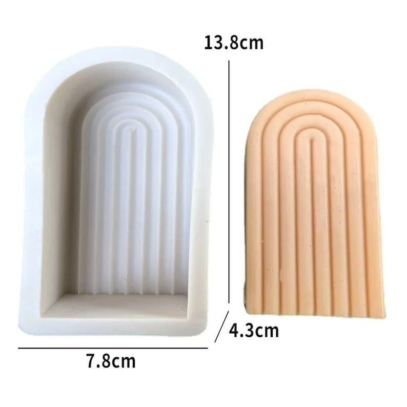 Geometric Rainbow Candle Mold Striped U Shaped Silicone Mold Simple Lines Plaster Epoxy Molds - UG LAND INDIA