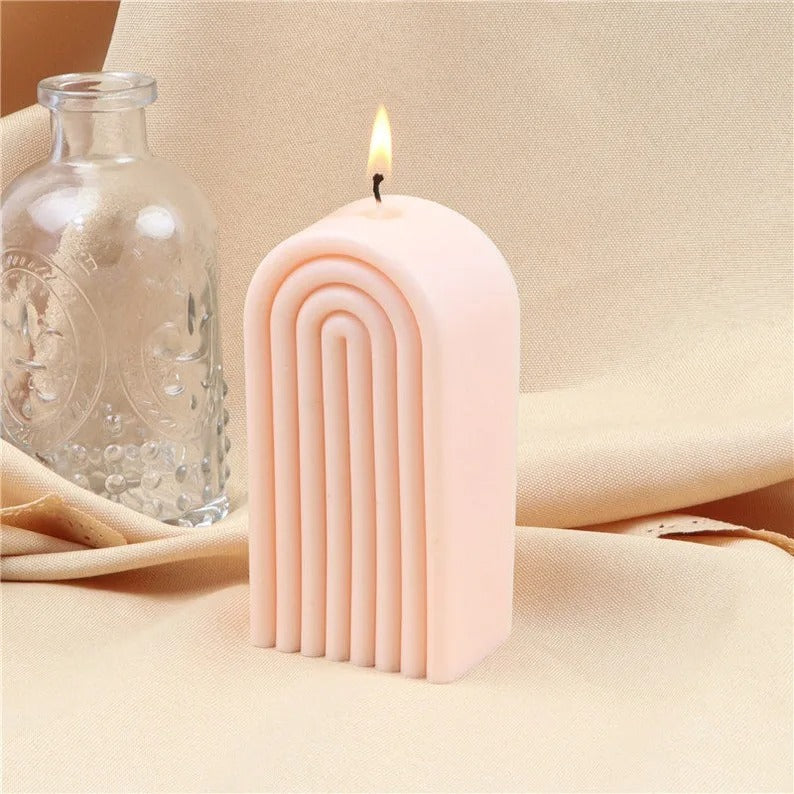 Geometric Rainbow Candle Mold Striped U Shaped Silicone Mold Simple Lines Plaster Epoxy Molds - UG LAND INDIA