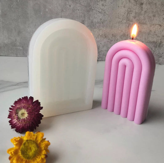 Geometric Rainbow Arch Candle Mould Artistic Lip Rainbow Candle Silicone Mold Aroma mold - UG LAND INDIA