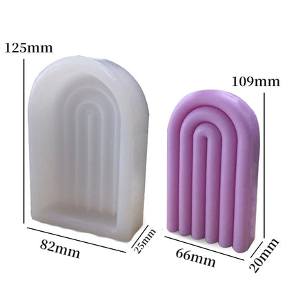 Geometric Rainbow Arch Candle Mould Artistic Lip Rainbow Candle Silicone Mold Aroma mold - UG LAND INDIA