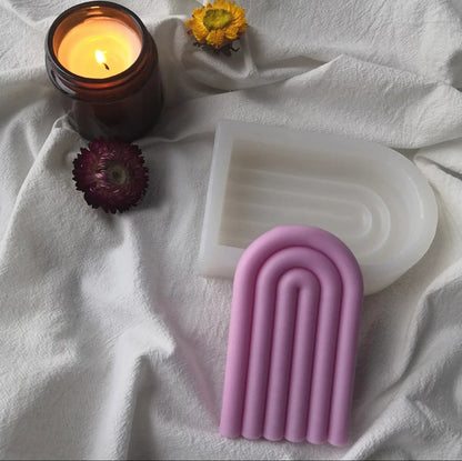 Geometric Rainbow Arch Candle Mould Artistic Lip Rainbow Candle Silicone Mold Aroma mold - UG LAND INDIA