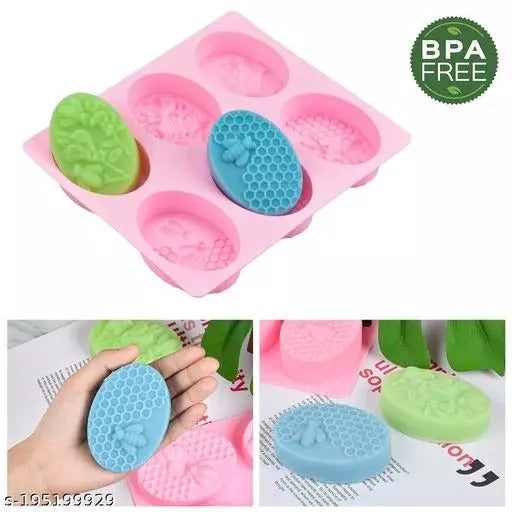 6 Cavity Silicone Honey Bee Mould Soap Mold Tray Handmade DIY Making Crafts - UG LAND INDIA