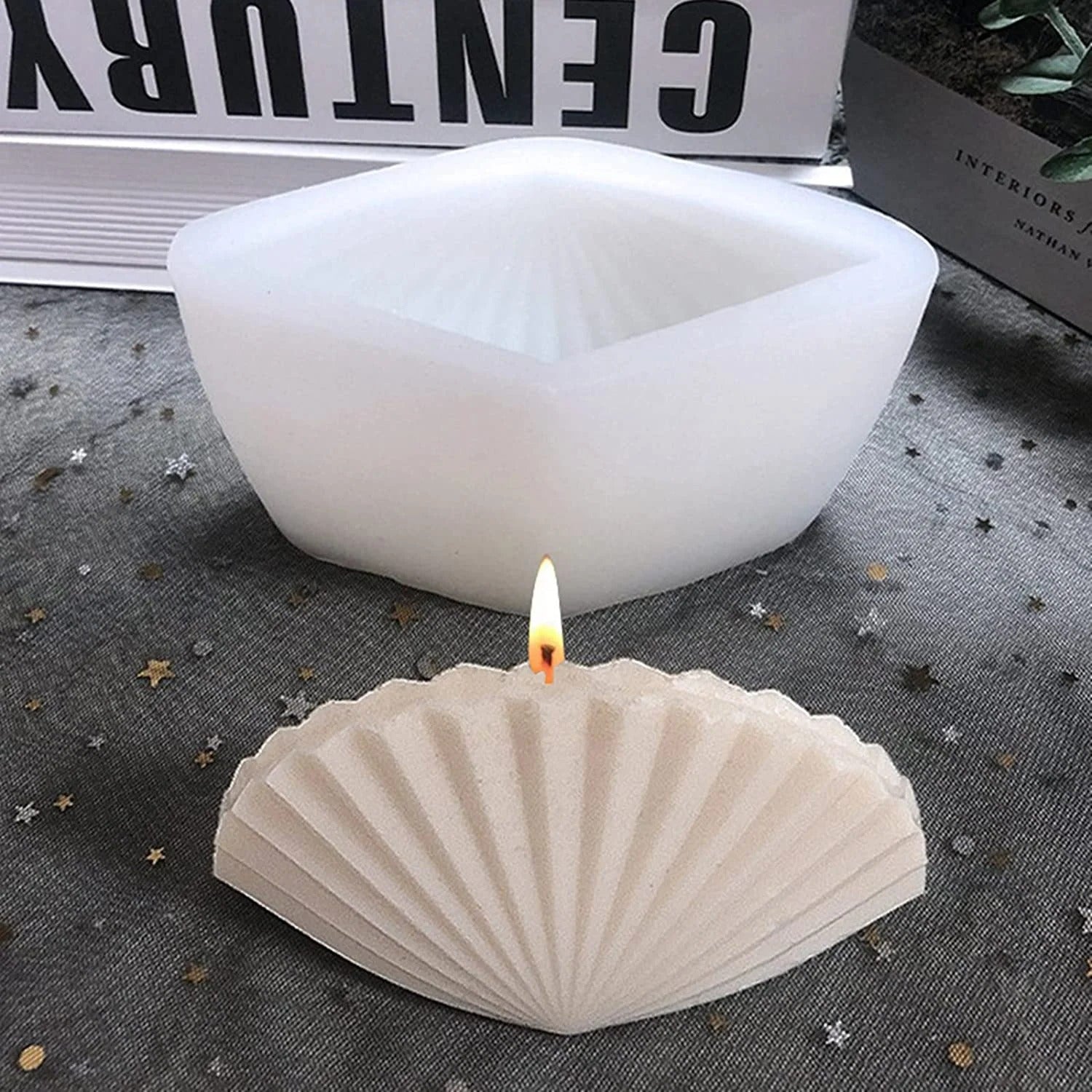 3D Silicone Seashell Resin Epoxy Molds for Candle Soap Making (Shell Mould Big) - UG LAND INDIA