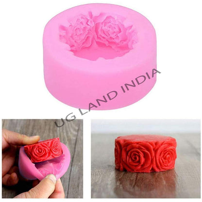 3D Rose Border Circle Shape Candle Mould, Wax Mold - UG LAND INDIA