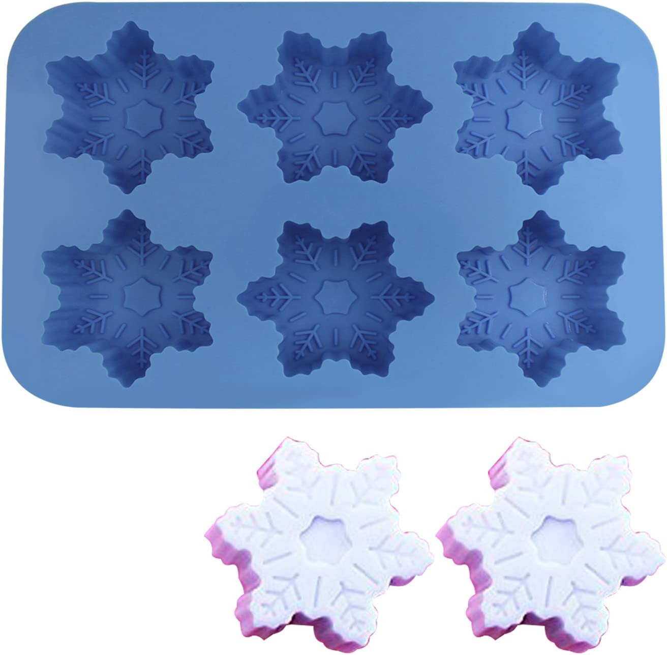 3D 6 Cavity Snowflake Silicone Candle Mold,Homemade Craft Making Mould - UG LAND INDIA