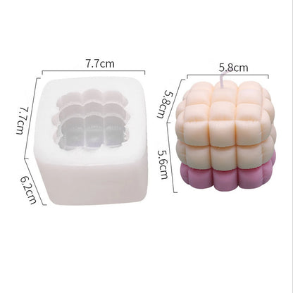 Sofa Candle Silicone Mold Cube Puffy Geometric Candle Mould Rubik’s Cube Candle Mold - UG LAND INDIA