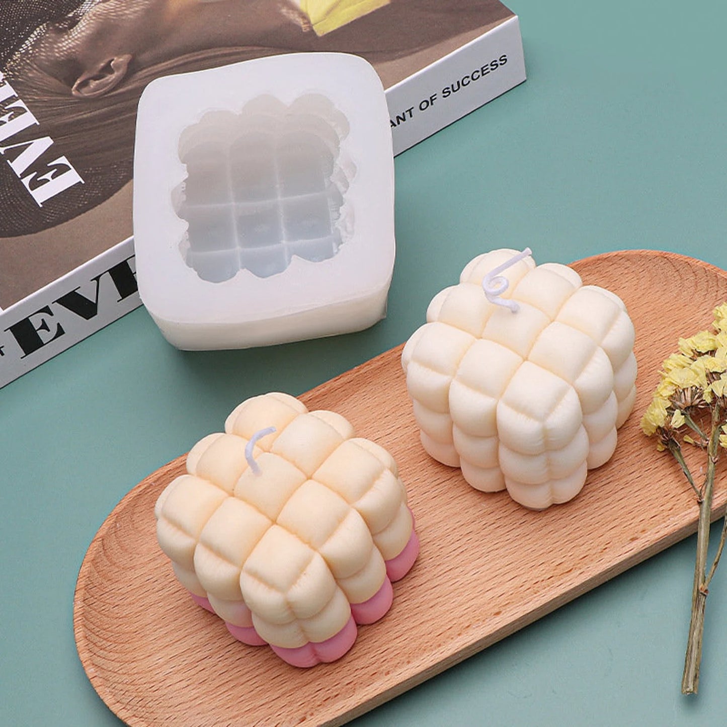 Sofa Candle Silicone Mold Cube Puffy Geometric Candle Mould Rubik’s Cube Candle Mold - UG LAND INDIA