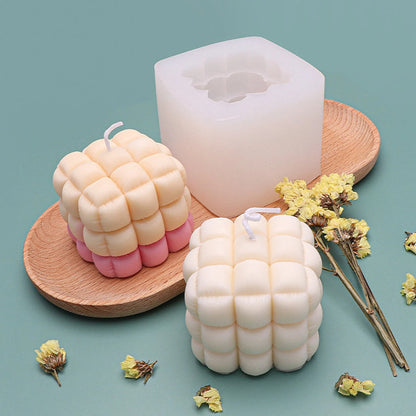 Sofa Candle Silicone Mold Cube Puffy Geometric Candle Mould Rubik’s Cube Candle Mold - UG LAND INDIA