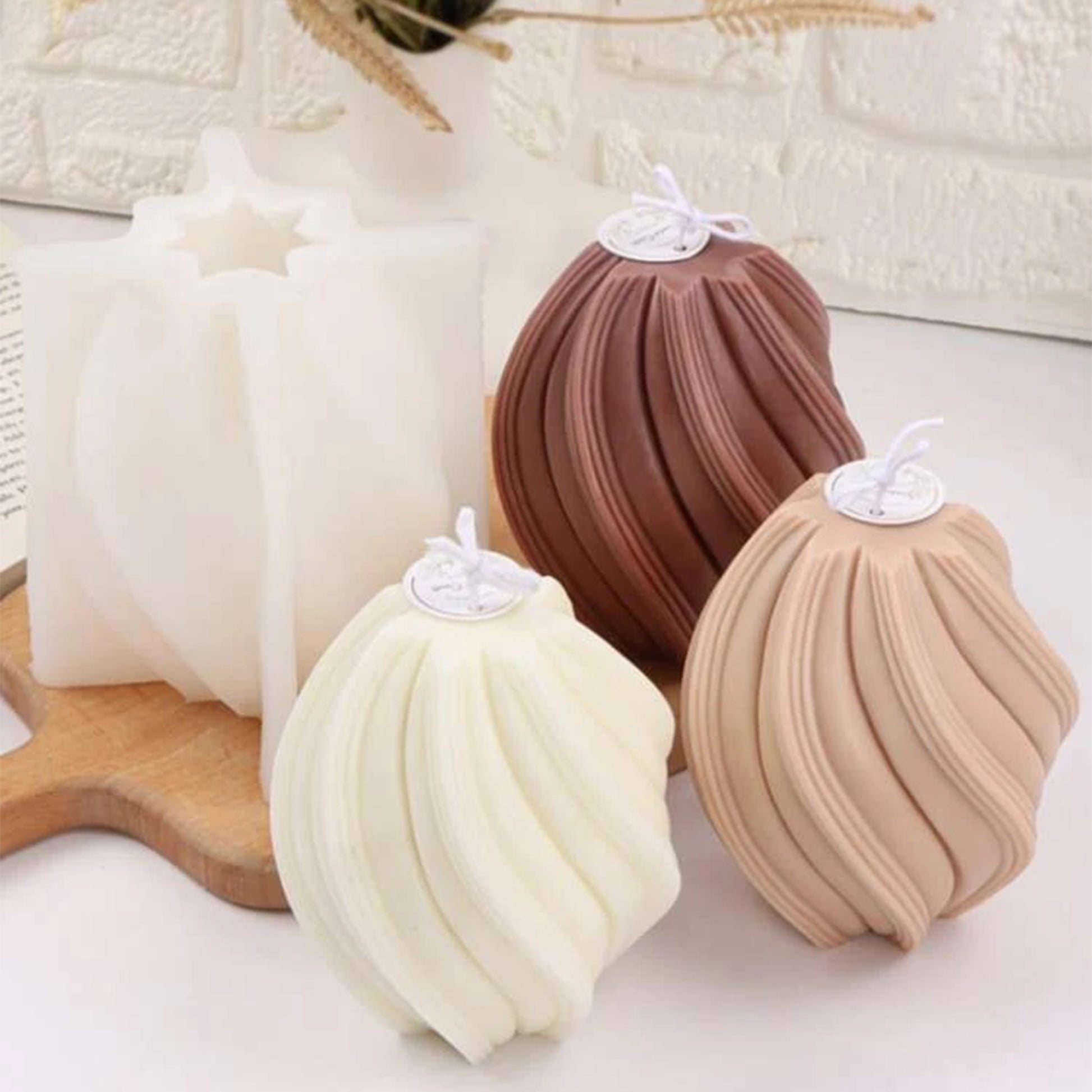 3D Spiral Ball Candle Mold Wave Mold Twisted Wave Mold Silicone Candle Mold - UG LAND INDIA