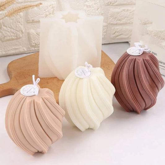 3D Spiral Ball Candle Mold Wave Mold Twisted Wave Mold Silicone Candle Mold - UG LAND INDIA