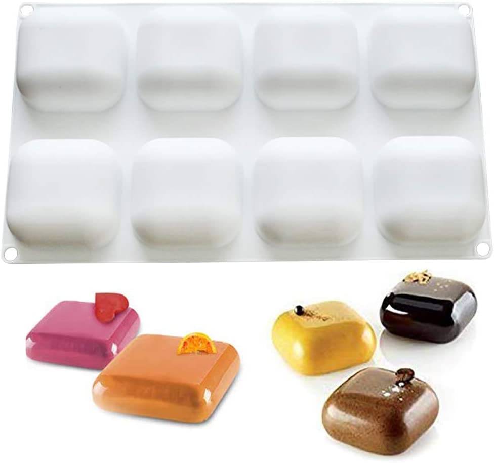 4D 8 Cavity Silicone Mold for Baking Heart Diamond Square Silicone Cake Mold Chocolate Mold - UG LAND INDIA