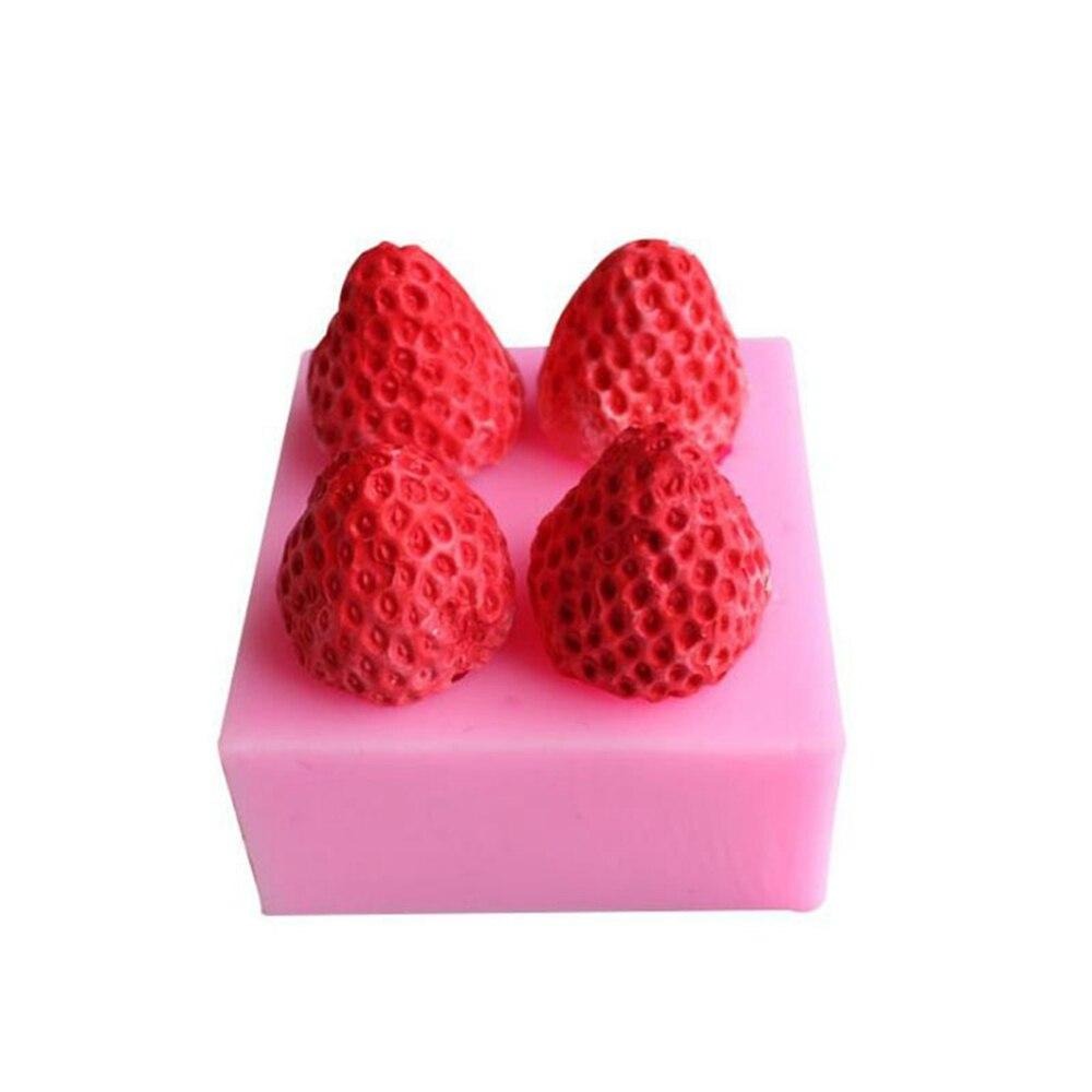 3D Strawberry Shape Aromatherapy Candle Molds Simulation Food Silicone Mold - UG LAND INDIA