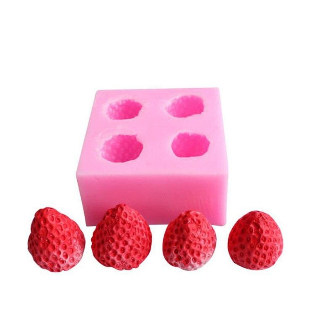 3D Strawberry Shape Aromatherapy Candle Molds Simulation Food Silicone Mold - UG LAND INDIA