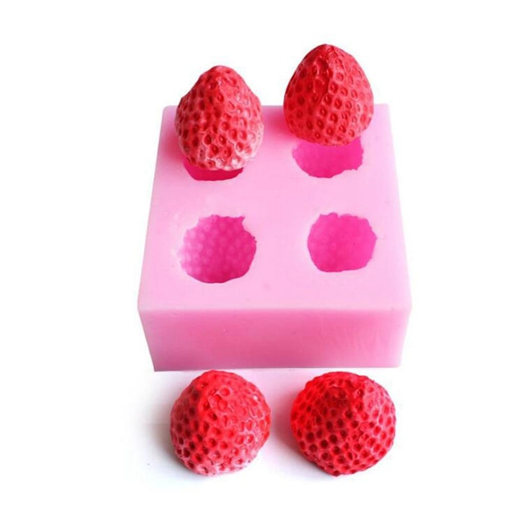 3D Strawberry Shape Aromatherapy Candle Molds Simulation Food Silicone Mold - UG LAND INDIA