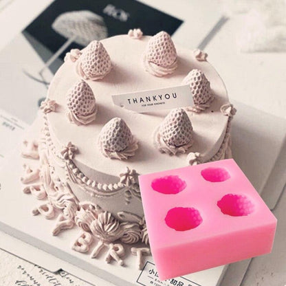 3D Strawberry Shape Aromatherapy Candle Molds Simulation Food Silicone Mold - UG LAND INDIA