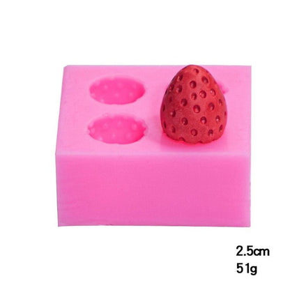 3D Strawberry Shape Aromatherapy Candle Molds Simulation Food Silicone Mold - UG LAND INDIA