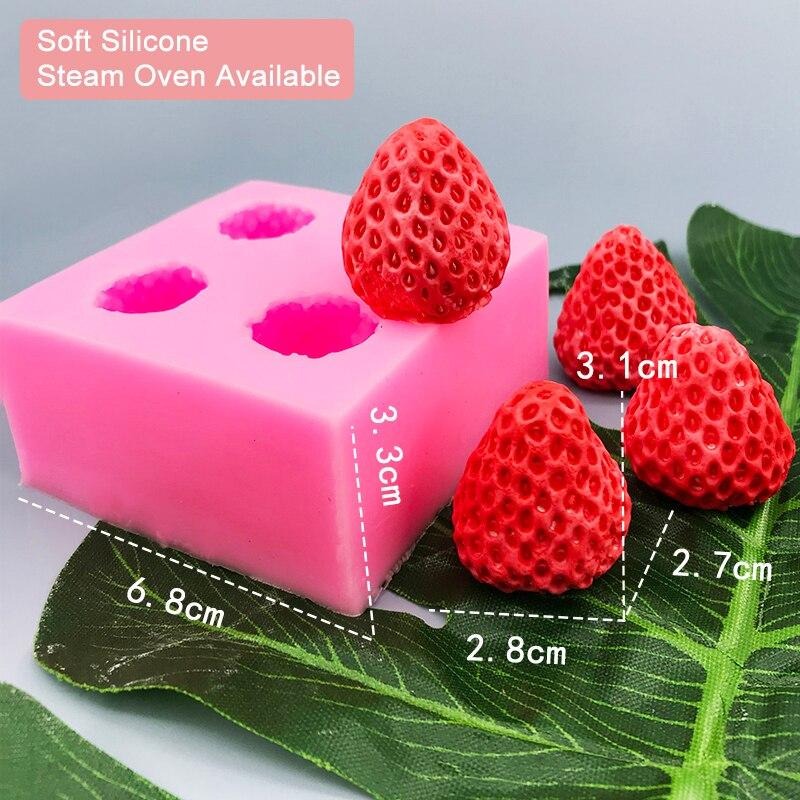 3D Strawberry Shape Aromatherapy Candle Molds Simulation Food Silicone Mold - UG LAND INDIA