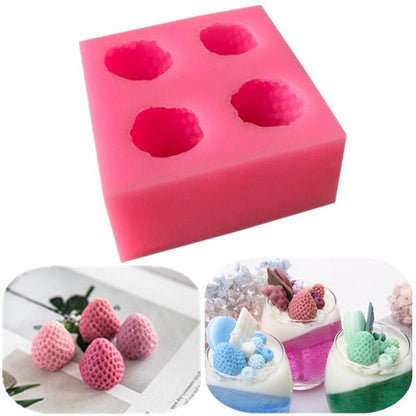 3D Strawberry Shape Aromatherapy Candle Molds Simulation Food Silicone Mold - UG LAND INDIA