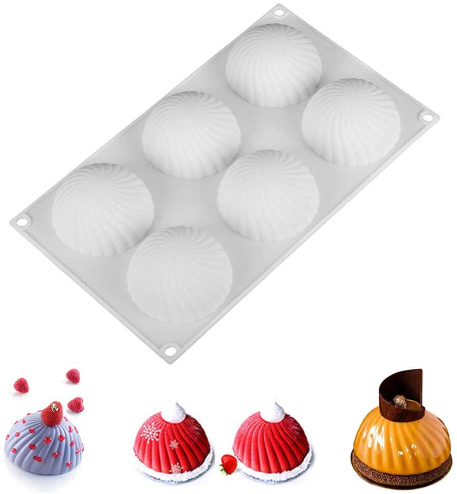 3D 6 Cavity Half Swril Sphere Designer Entremet Mould - UG LAND INDIA