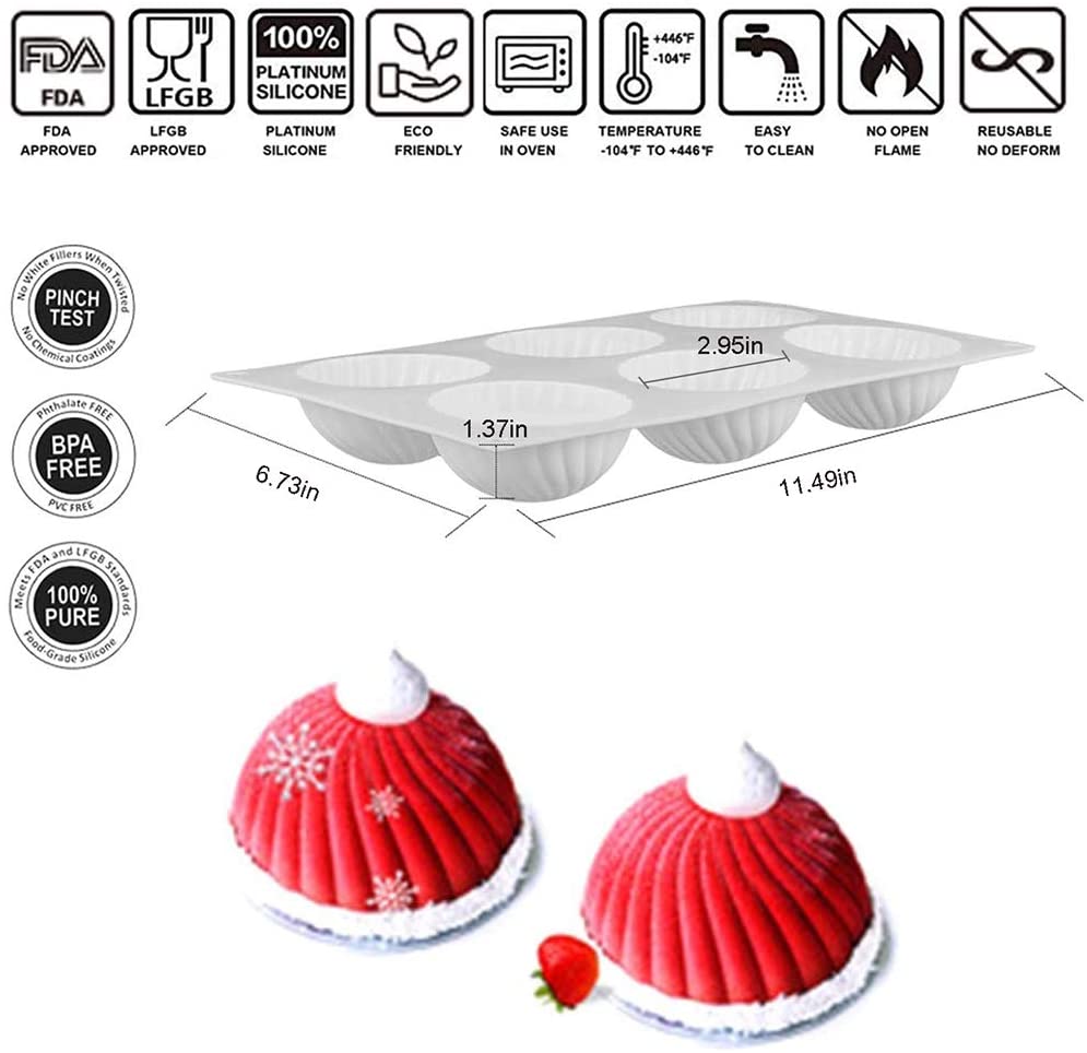 3D 6 Cavity Half Swril Sphere Designer Entremet Mould - UG LAND INDIA