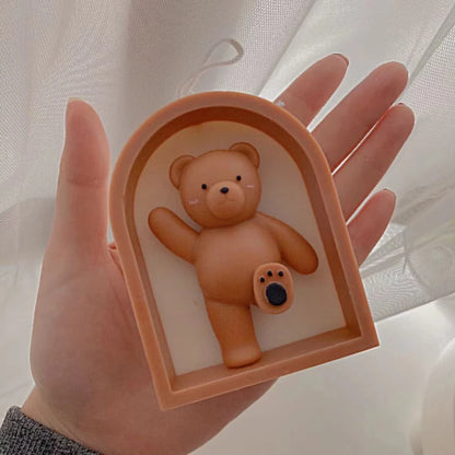 3D Teddy Frame Cute Bear Candle Silicone Mold Arch Teddy Silicone Mould - UG LAND INDIA