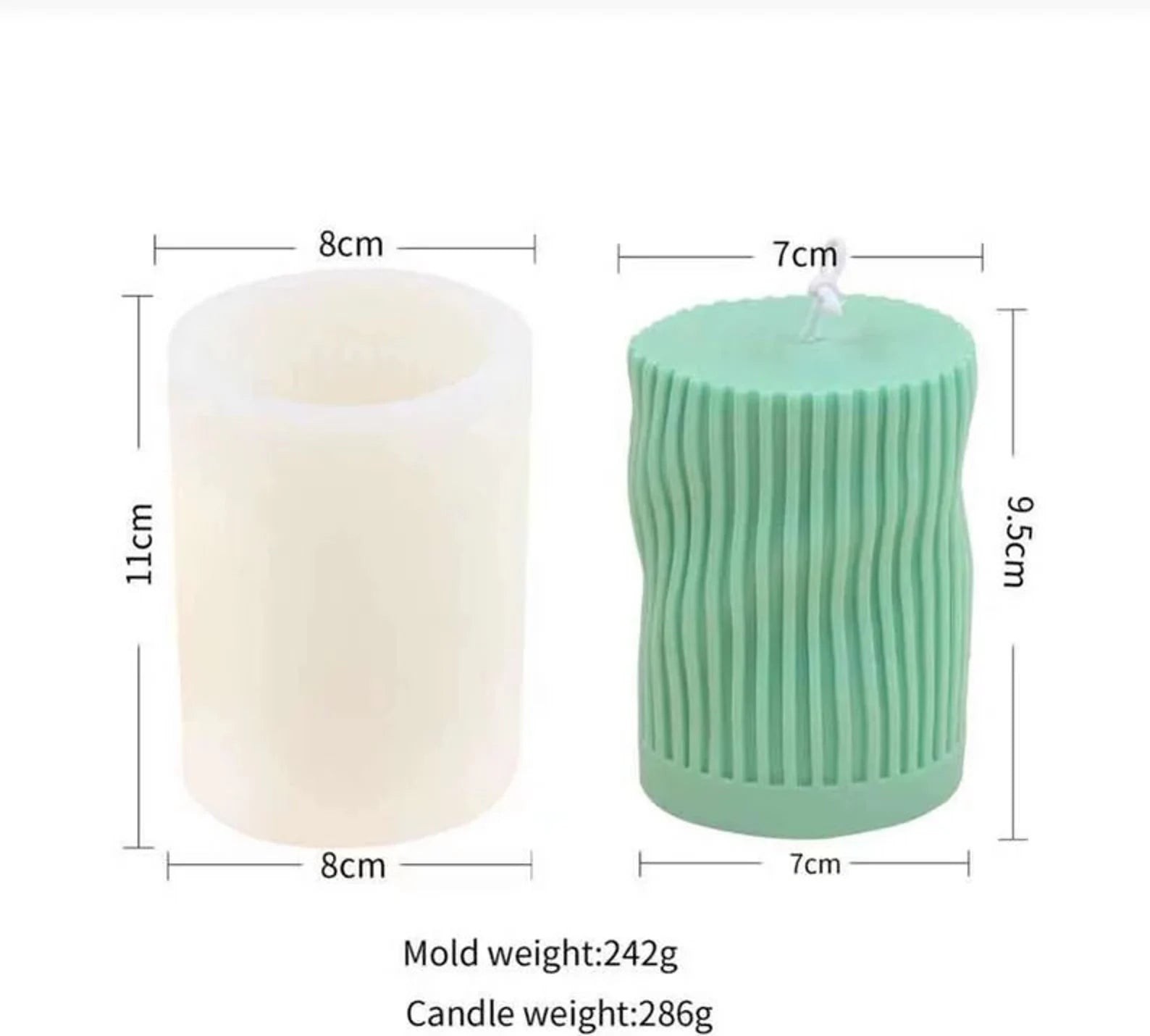 3D Cylinder Candle Mould Twisted Wave Stripes Silicone Moulds Pillar Candle - UG LAND INDIA