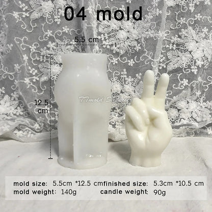 3D Hand Gesture Statue Candle Mold Silicone Soap Mold DIY Craft Art Mould - UG LAND INDIA