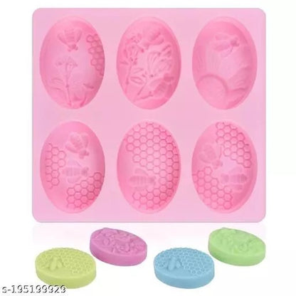 6 Cavity Silicone Honey Bee Mould Soap Mold Tray Handmade DIY Making Crafts - UG LAND INDIA